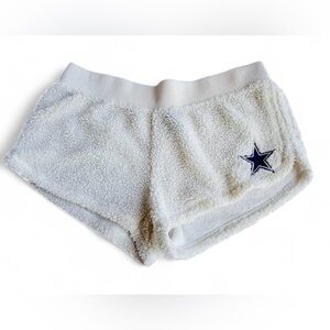 Dallas Cowboys NFL Women’s L White Sherpa Lounge Shorts Team Apparel Sleep Short